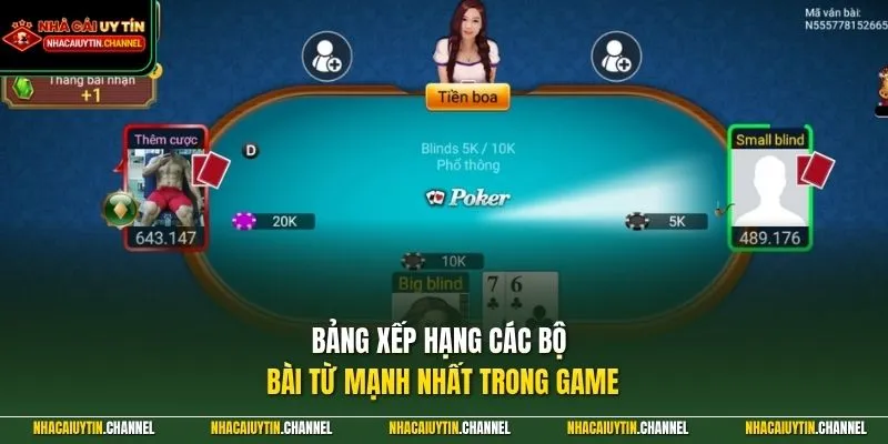 Poker Online 3 Bảng xếp hạng các bộ bài từ mạnh nhất trong game
